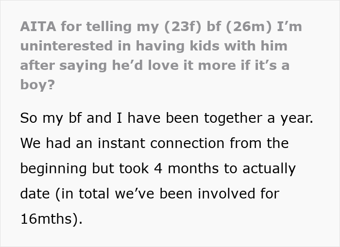 Woman appalled by boyfriend’s comment about future kids, dumps him after he says he’ll only love boys Woman appalled by boyfriend’s comment about future kids, dumps him after he says he’ll only love boys