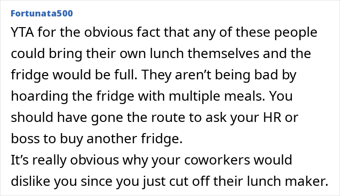 Woman Hijacks An Entire Fridge At Work, Doesn’t Take Confrontation From A Coworker Well Woman Hijacks An Entire Fridge At Work, Doesn’t Take Confrontation From A Coworker Well