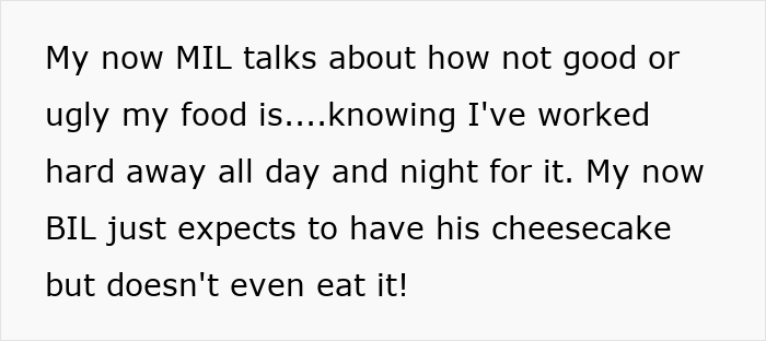 Woman cancels Thanksgiving after rude in-laws mock her cooking, photo of post complaining about uneaten cheesecake