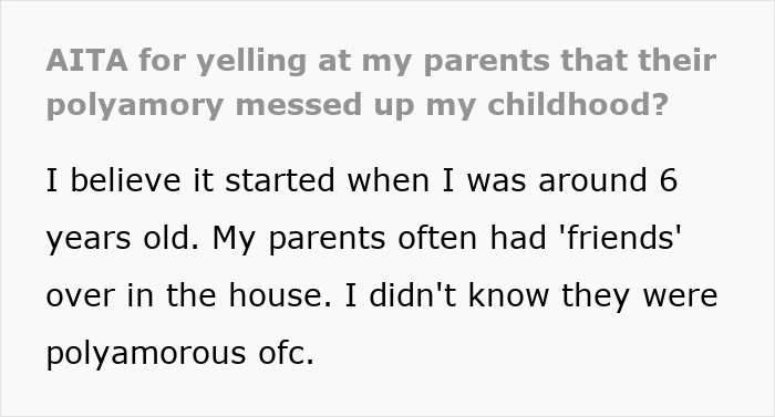 Text excerpt discussing how parents favor their polyamorous partners over their child, causing childhood trauma.