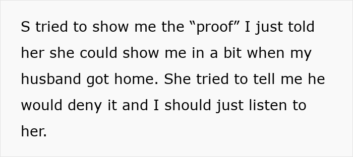 Text message conversation discussing proof and concerns about driving a wedge between brother and his wife to help bestie.