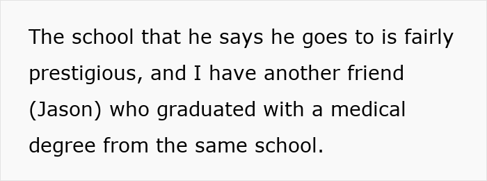 Woman suspects the guy she's seeing is lying about attending medical school, causing tension between them.
