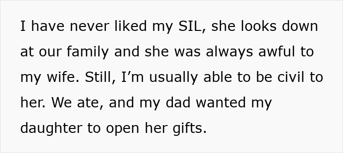 Grieving dad tries to make daughter's birthday special while sister-in-law mocks him for not spending enough money.