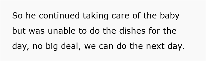 Text on white background about caring for a baby and unable to do dishes, related to toxic dad and CPS intervention. Text on white background about caring for a baby and unable to do dishes, related to toxic dad and CPS intervention.