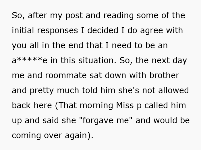 Text excerpt discussing a woman upset with bro’s girlfriend repeatedly eating food, causing drama and confrontation. Text excerpt discussing a woman upset with bro’s girlfriend repeatedly eating food, causing drama and confrontation.