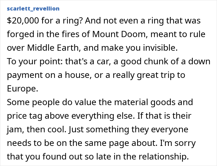 Man Realizes His Values Don’t Match His Fiancée’s After Proposing, Ends Everything Man Realizes His Values Don’t Match His Fiancée’s After Proposing, Ends Everything