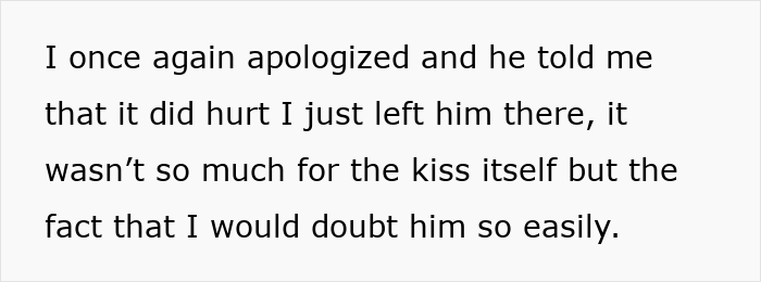 Text excerpt discussing apology and doubt in a strained relationship involving a brother and wife.