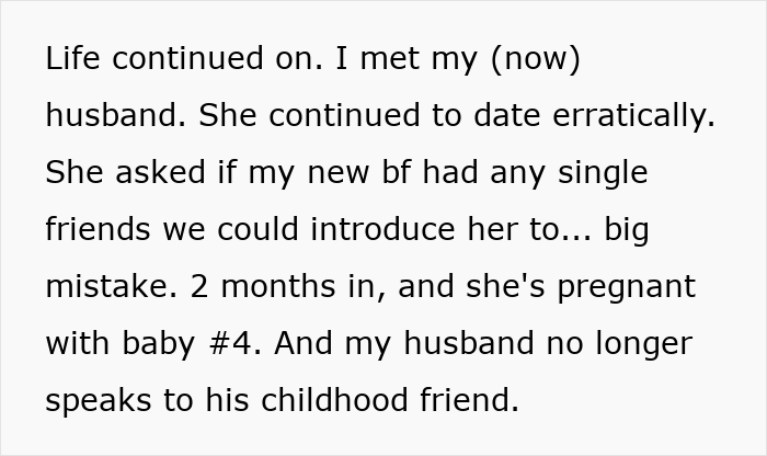 Text excerpt about a woman ending a friendship after her friend’s erratic dating and multiple children with different dads. Text excerpt about a woman ending a friendship after her friend’s erratic dating and multiple children with different dads.