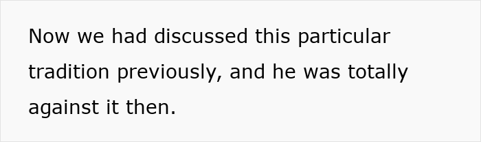 Text on a white background reads about discussing a tradition and opposition, related to pregnant woman demand husband respect.