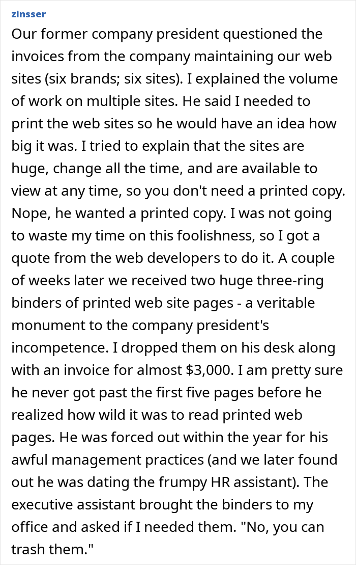 "A Monkey Could Do Your Job": Karen Manager Orders Employee To Print A Video File, Gets Fired "A Monkey Could Do Your Job": Karen Manager Orders Employee To Print A Video File, Gets Fired