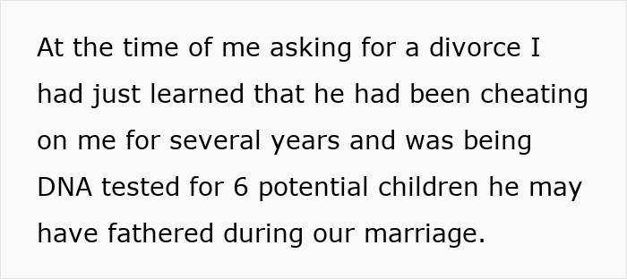 Text excerpt about a woman refusing to host a blended family Christmas with her ex’s affair children after discovering infidelity.