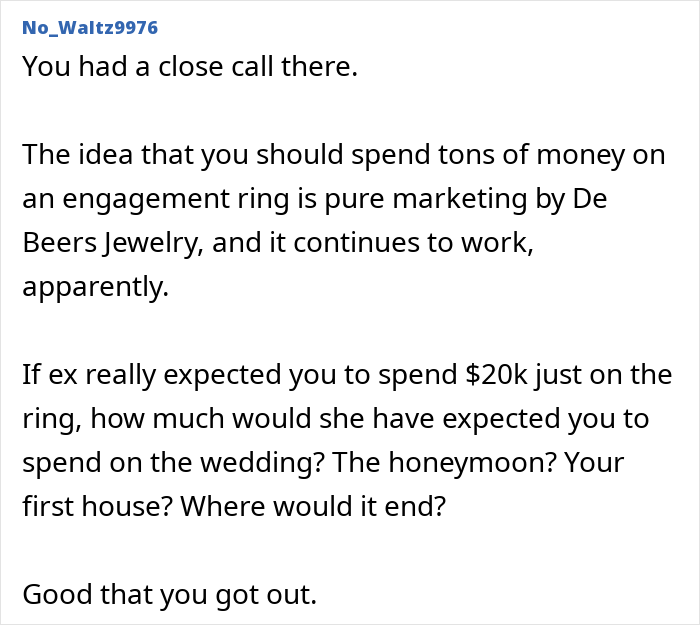 Man Realizes His Values Don’t Match His Fiancée’s After Proposing, Ends Everything Man Realizes His Values Don’t Match His Fiancée’s After Proposing, Ends Everything