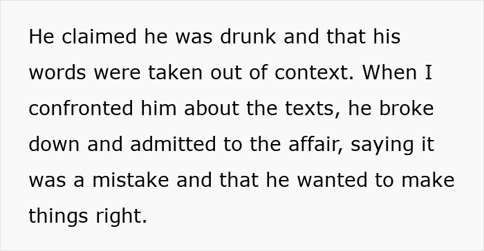 Text about groom's unexpected revelations at altar causing couple split, bride seeking emotional support after affair admission.