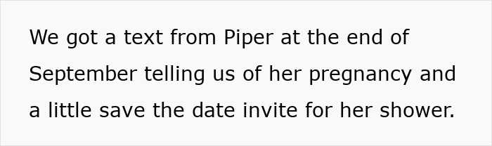 Text about a cousin’s family accusing a woman of stealing the spotlight by bringing her baby and wearing an engagement ring. Text about a cousin’s family accusing a woman of stealing the spotlight by bringing her baby and wearing an engagement ring.
