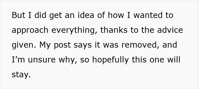 Text excerpt from a story about a sister revealing her dead brother’s lie, shown in plain black font on white background.