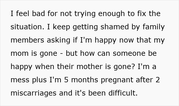 Text message expressing emotional struggle, pregnancy after miscarriages, and family pressure about happiness. Text message expressing emotional struggle, pregnancy after miscarriages, and family pressure about happiness.