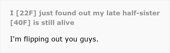 Text post showing a shocked woman reacts after learning truth about her late half-sister lying for medical bills. Text post showing a shocked woman reacts after learning truth about her late half-sister lying for medical bills.