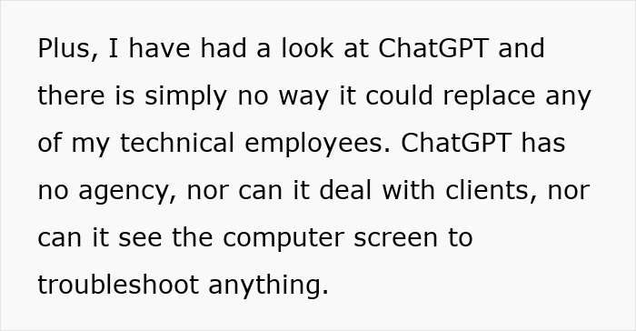 Middle Manager Thinks ChatGPT Can Replace Employees, Turns Out It Can Only Replace Him Middle Manager Thinks ChatGPT Can Replace Employees, Turns Out It Can Only Replace Him