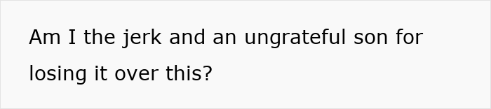 Text message conversation with a question about being an ungrateful son, relating to parents lied about allergies topic.
