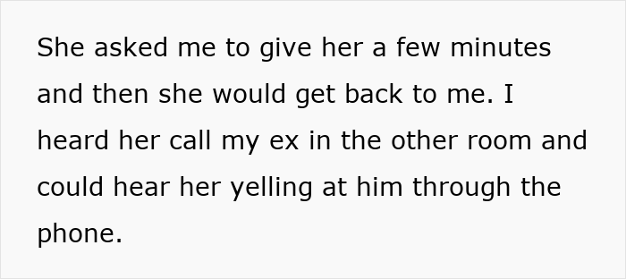 Text excerpt discussing a boyfriend lying to girlfriend for a year and extorting money under the guise of rent.
