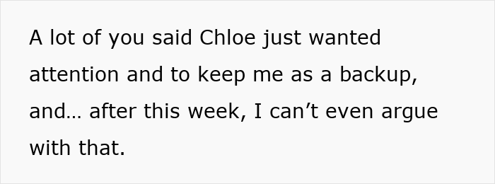 Text excerpt showing someone reflecting on being kept as a backup after multiple rejections in a friendship and dating context. Text excerpt showing someone reflecting on being kept as a backup after multiple rejections in a friendship and dating context.