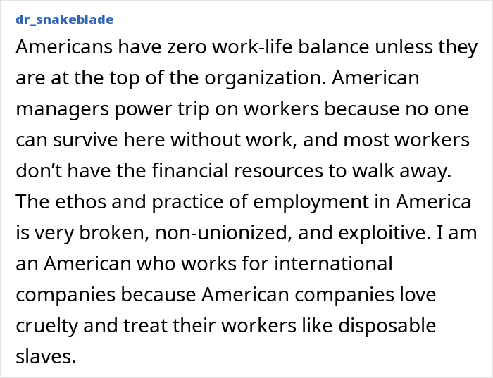 American Flees To Europe For Work-Life Balance, Expects Employee To Work For Free On Weekends