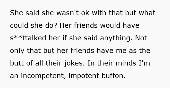 Alt text: Man dumps girlfriend after discovering her squad secretly hates him while she lies and lets it happen. Alt text: Man dumps girlfriend after discovering her squad secretly hates him while she lies and lets it happen.