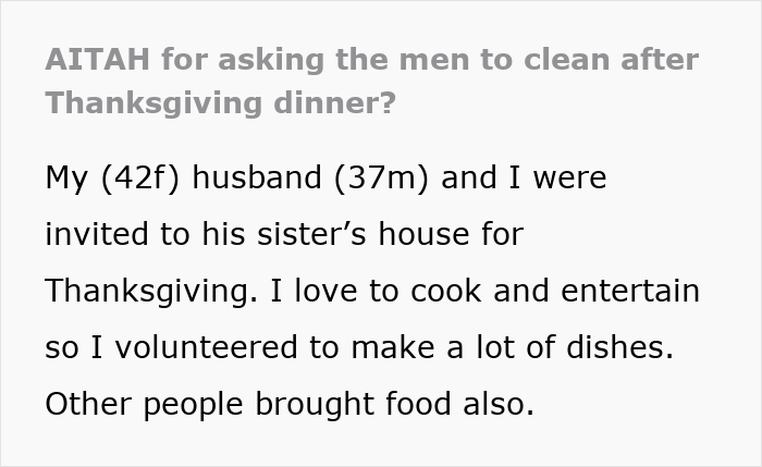 Wife calls out hubby who backs out of deal to help clean up after Thanksgiving meal, causing tension.