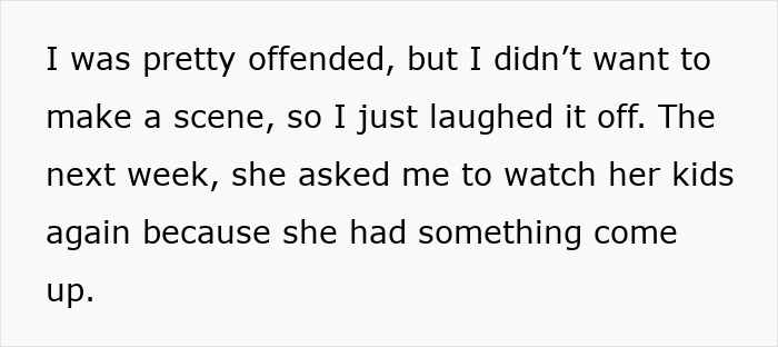 Text excerpt from a story about a bro quitting babysitting after sis says his job isn’t real work. Text excerpt from a story about a bro quitting babysitting after sis says his job isn’t real work.
