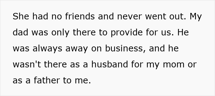 Text excerpt about a husband who was distant and focused on business, highlighting themes of open marriage regrets.