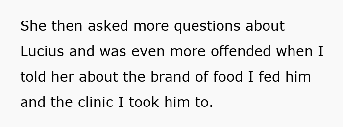 Woman adopts dog, facing harassment from previous owners over name, food choice, and veterinary care changes.