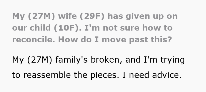 Man feeling hurt as wife prioritizes work over family, ignoring their 10-year-old child and causing single parent struggles. Man feeling hurt as wife prioritizes work over family, ignoring their 10-year-old child and causing single parent struggles.