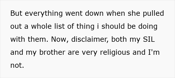 Text excerpt about babysitting newphews and religious study Bible context with a white background and black font. Text excerpt about babysitting newphews and religious study Bible context with a white background and black font.