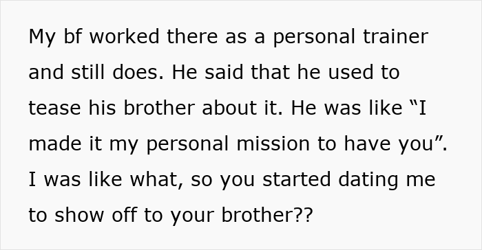 Text excerpt showing boyfriend admitting girlfriend was a sibling rivalry trophy, leading to breakup and cutting all ties. Text excerpt showing boyfriend admitting girlfriend was a sibling rivalry trophy, leading to breakup and cutting all ties.