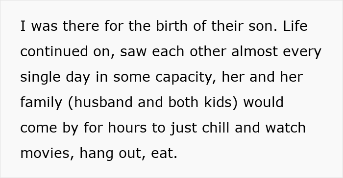 Text excerpt about a woman reflecting on her friendship with a friend who has 5 kids and 4 dads. Text excerpt about a woman reflecting on her friendship with a friend who has 5 kids and 4 dads.