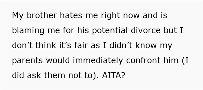 Alt text: Man might get divorced as nosy sister reveals secret kid to parents, causing him to be livid and stressed.