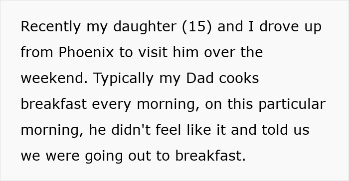 Woman Shocked As Dad Complains About Her Daughter Ordering Expensive Meal While He Was Paying