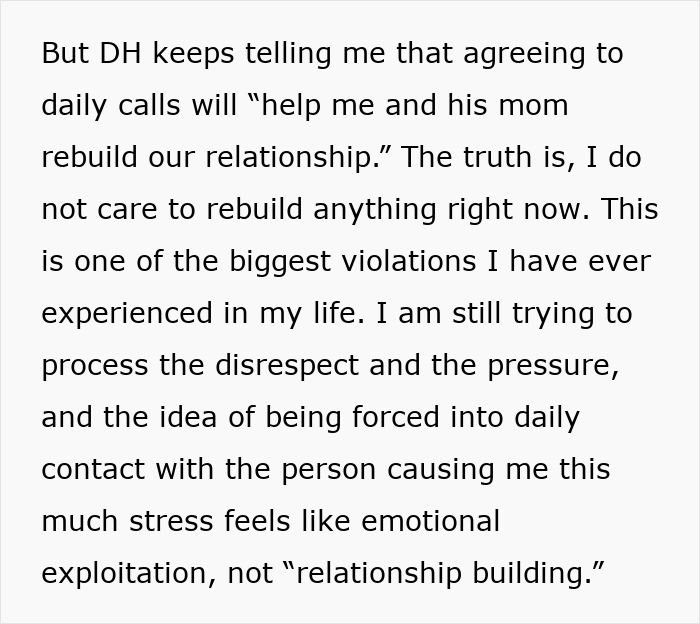 Text about MIL demanding baby’s name honor her culture, new mom resisting while recovering from emotional stress and pressure.