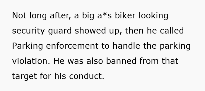 Biker security guard calls parking enforcement after Porsche parks across 3 handicap spots, causing a scene. Biker security guard calls parking enforcement after Porsche parks across 3 handicap spots, causing a scene.
