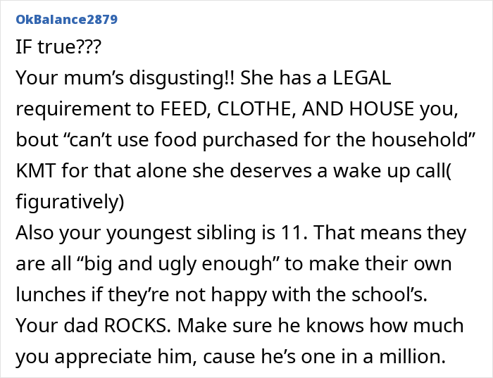 Teen Starts Making Healthier School Lunches For Himself, Mom Demands He Do The Same For Siblings Teen Starts Making Healthier School Lunches For Himself, Mom Demands He Do The Same For Siblings
