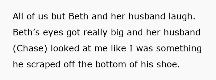 Text excerpt from a story revealing a sister's reaction to the brother’s lie about being dead.