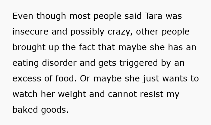 Text excerpt discussing a woman ending her relationship due to boyfriend's strong passion for pastries and baked goods. Text excerpt discussing a woman ending her relationship due to boyfriend's strong passion for pastries and baked goods.