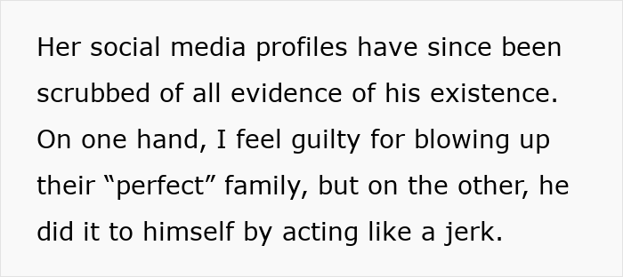 Text showing a woman feeling guilty after exposing her boyfriend's wife and six kids by sending receipts to reveal the cheaters. Text showing a woman feeling guilty after exposing her boyfriend's wife and six kids by sending receipts to reveal the cheaters.
