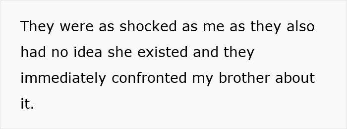 Text excerpt about family shock as nosy sister reveals secret kid, causing man to be livid and risking divorce.