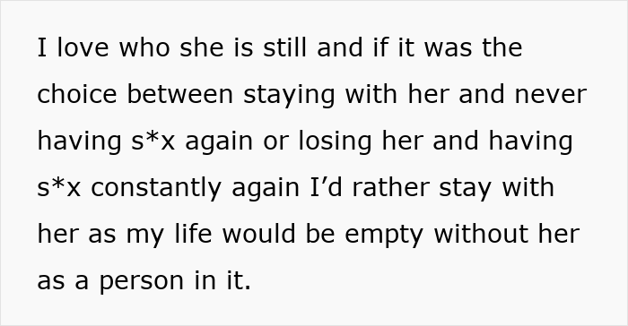 Text expressing love and commitment despite issues of husband unattracted to plastic surgery wife in a heartfelt message.