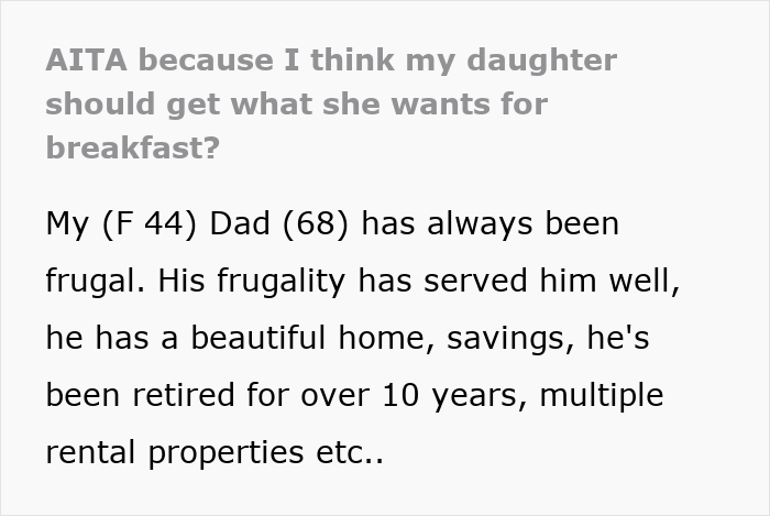 Woman Shocked As Dad Complains About Her Daughter Ordering Expensive Meal While He Was Paying