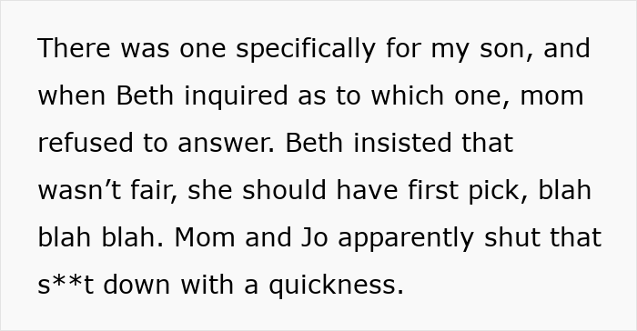 Text excerpt about a sister revealing a dead brother lie, highlighting family conflict and refusal to answer questions.