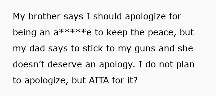 Text message from grieving dad explaining he won’t apologize for defending his birthday plans for daughter despite sister-in-law’s mockery.