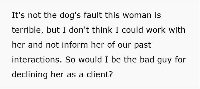 “AITA For Declining A Potential Client Because They Chewed Me Out At My Past Job And Don’t Know Who I Am?” “AITA For Declining A Potential Client Because They Chewed Me Out At My Past Job And Don’t Know Who I Am?”