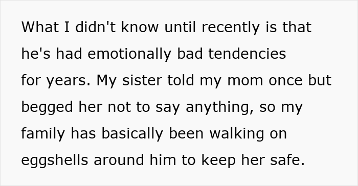 Text excerpt about woman clapping back at brother-in-law with emotional bad tendencies during family gathering.